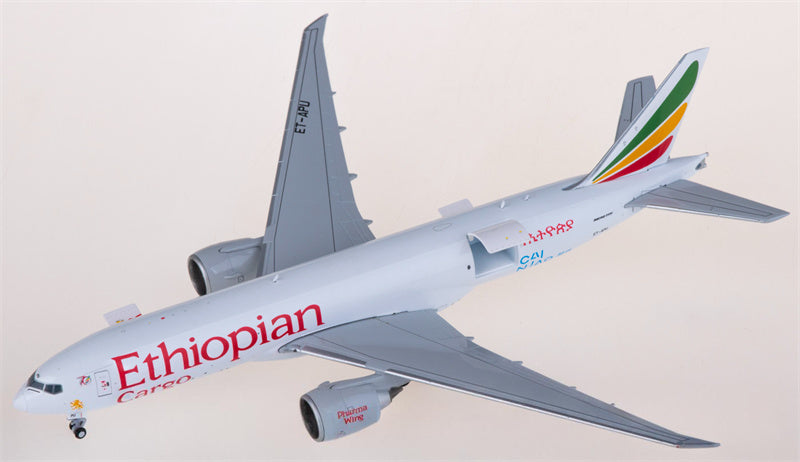 JC Wings Ethiopian Airlines for Boeing 777-200LRF ET-APU 1:400 Airplane Pre-built  Airliner Model Display