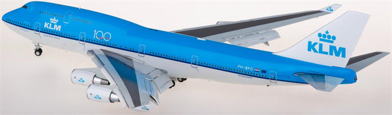 JC Wings KLM Boeing 747-400 PH-BFG Flaps Down w/ Aviation Tag 1:200 Diecast Model view 2