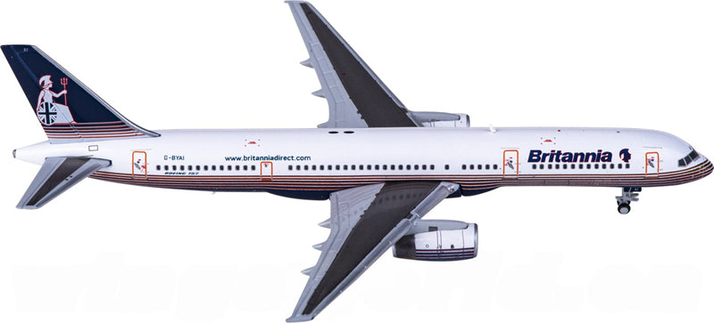 JC Wings Britannia for Boeing 757-200 G-BYAI 1:400 Airplane Pre-built Airliner Model Display