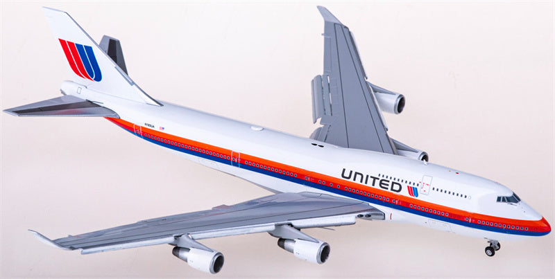 JC Wings United Airlines Boeing 747-400 N183UA Flaps Down 1:400 Diecast Model view 1