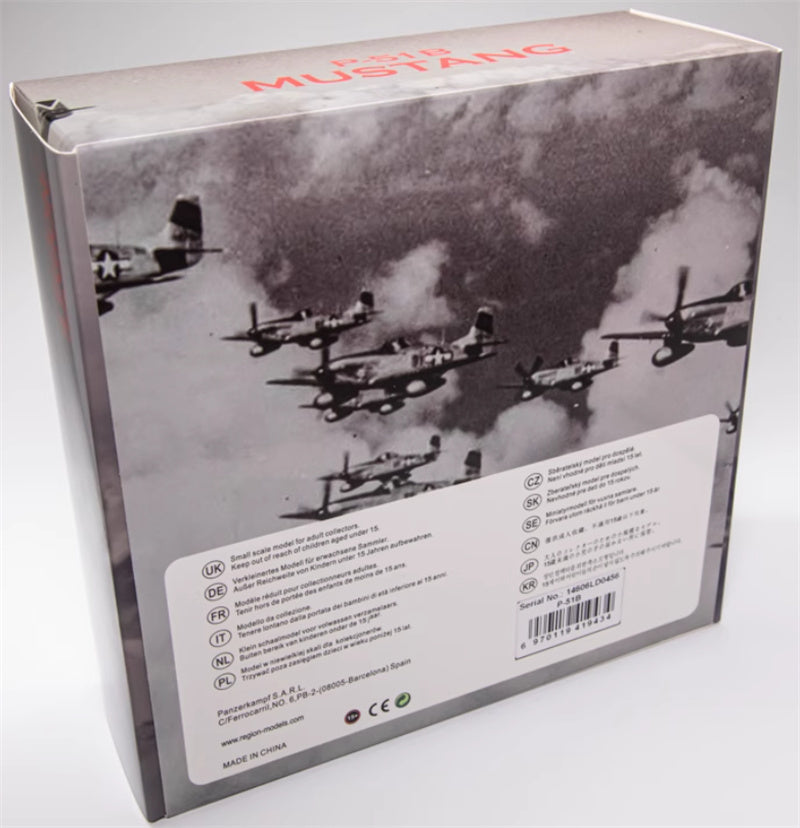 FLOZ US P-51B Mustang fighter jet DINGHAO 365 Air Squadron 1:72 Aircraft Pre-built Model