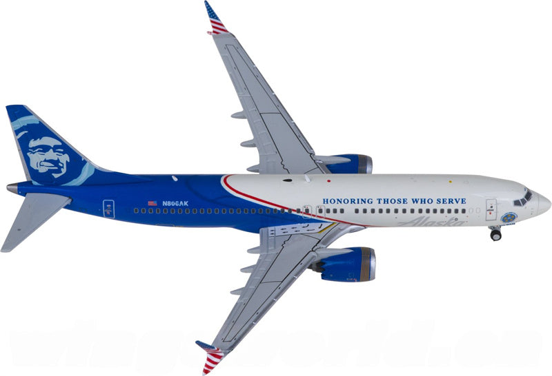 Geminijets Alaska Airlines Boeing 737 MAX 8 N806AK 1:400 Diecast Model view 4