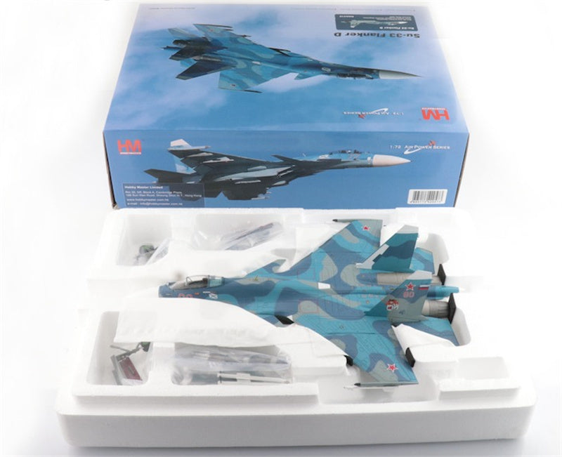 HOBBY MASTER Su33 Flanker D Bort 80 2nd Aviation Squadron 279th shipborne Fighter Aviation Regiment Russian Navy 2005 1:72 Aircraft Pre-built Model