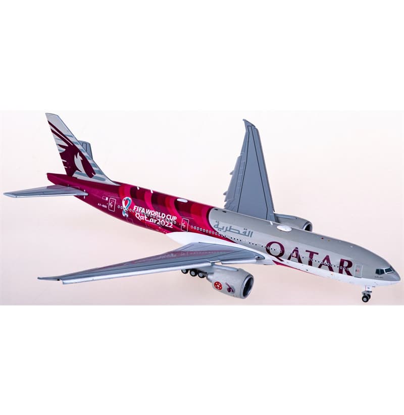 JC Wings Qatar Boeing 777-200LR A7-BBI Flaps down 1:400 Aircraft Pre-built  Airliner Model Display