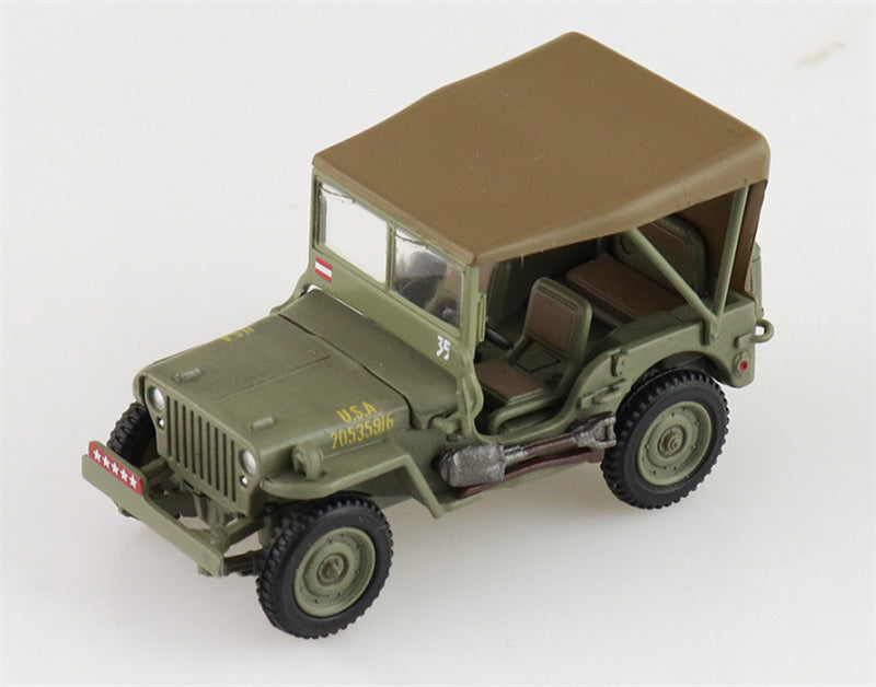 HOBBY MASTER US 1/4 ton Military Vehicle Leyte WWII 1945 Gen. Douglas MacArthur 1:72 Tank Pre-built Model