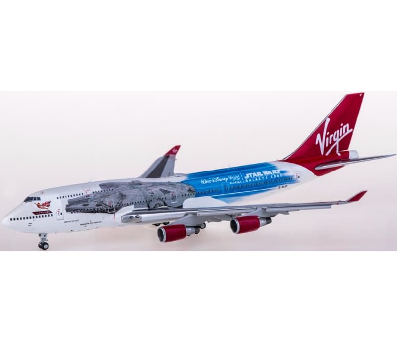 JC Wings Virgin Atlantic Boeing 747-400 G-VLIP Flaps Down 1:400 Aircraft Pre-built  Airliner Model Display