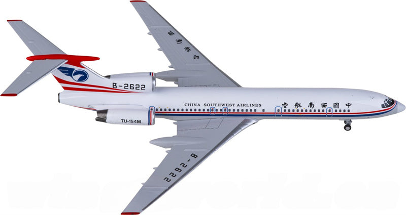 NG Models China Southwest Airlines Tupolev TU-154M B-2622 1:400 Diecast Model view 4