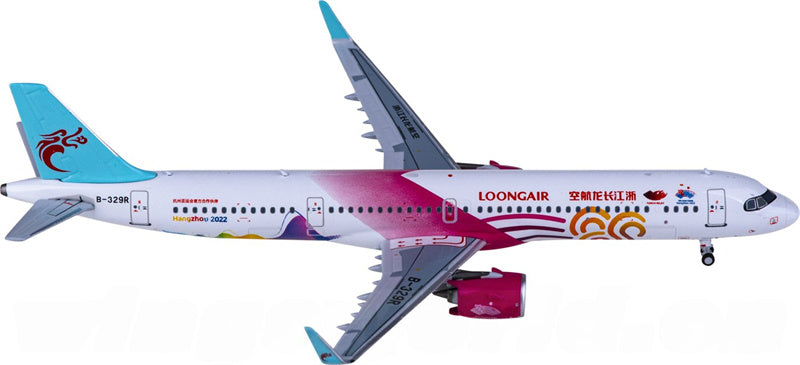HYJLwings Loong Air for Airbus A321neo B-329R 1:400 Airplane Pre-built  Airliner Model Display