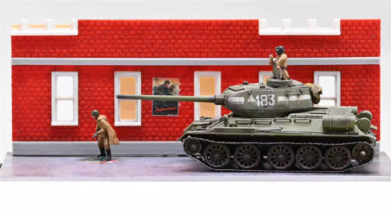 3R T-34 tank with Berlin Scens and figure #183 1:72 Tank Pre-built Model