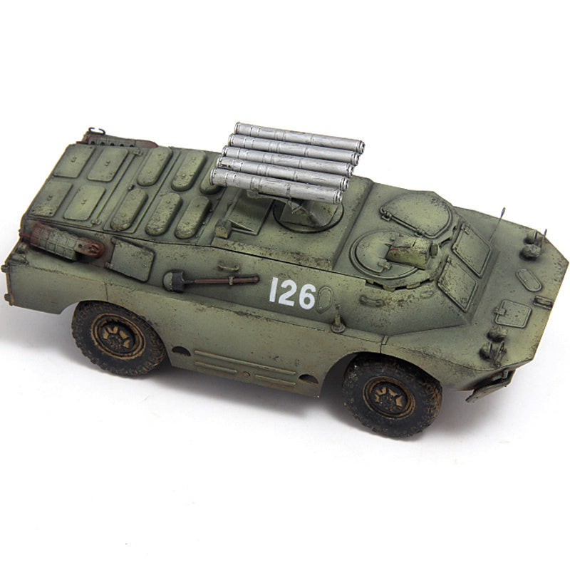 S-MODEL Soviet BRDM-2 126 Wheeled Combat Vehicle 9P148 Missile Launcher 1:72 Tank Pre-built Model