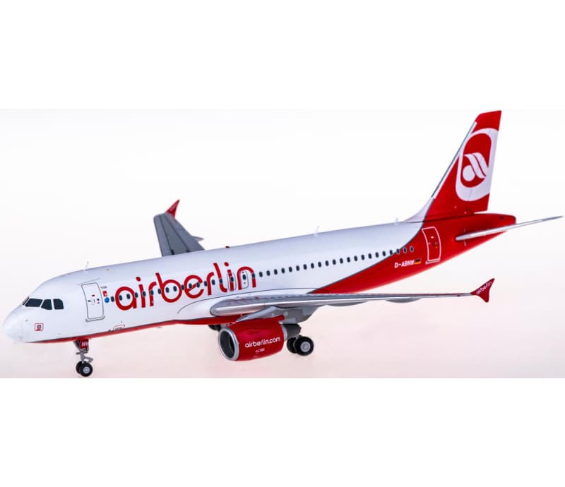 JC Wings Air Berlin Airbus A320 D-ABNW 1:200 Aircraft Pre-built  Airliner Model Display