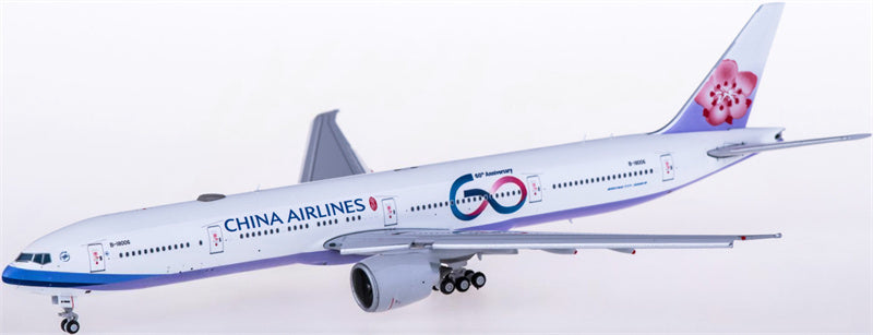 JC Wings China Airlines Boeing 777-300ER B-18006 60 years Flaps Down 1:400 Diecast Model view 2