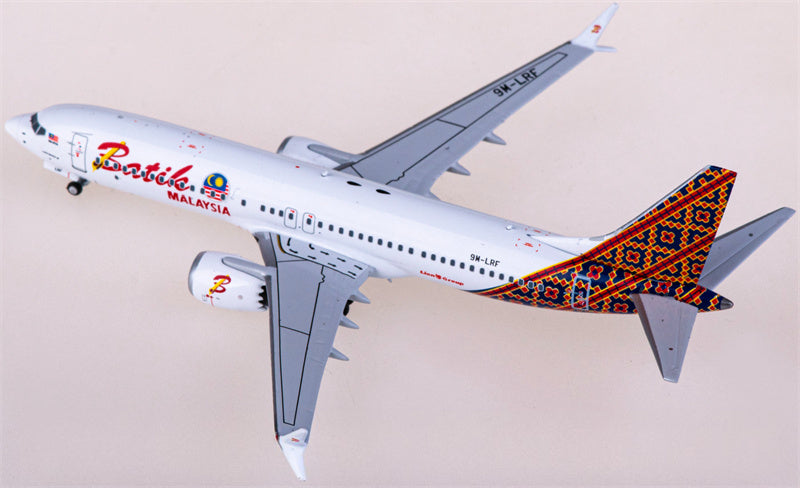 NGモデル バティックエア ボーイング737 MAX 8 9M-LRF 1:400 飛行機 組み立て済み旅客機モデル ディスプレイ