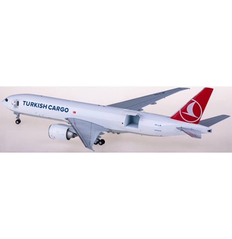JC Wings Turkish Airlines Boeing 777-200F TC-LJR Interactive Series 1:200 Aircraft Pre-built  Airliner Model Display