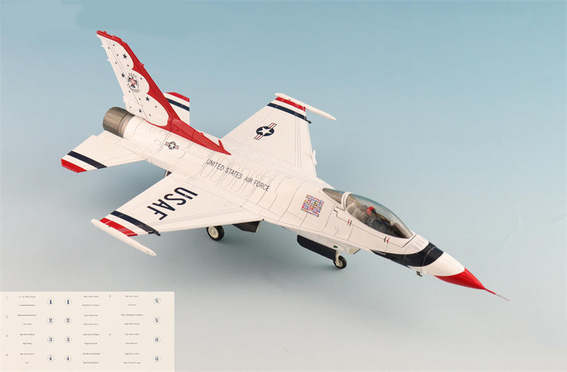 HOBBY MASTER F-16C Thunderbirds USAF RIAT 2017 (w/No.1 to No.6 decals) 1:72 Airplane Pre-built Model