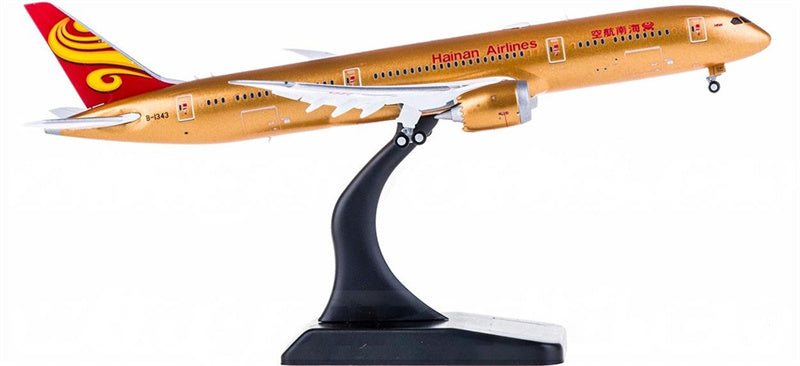 JC Wings Hainan Airlines Boeing 787-9 B-1343 Gold Flaps Down 1:400 Diecast Model view 3