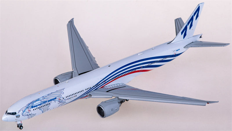 JC Wings Boeing House Color 777-300ER N5017V Flaps Down 1:400 Diecast Model view 1
