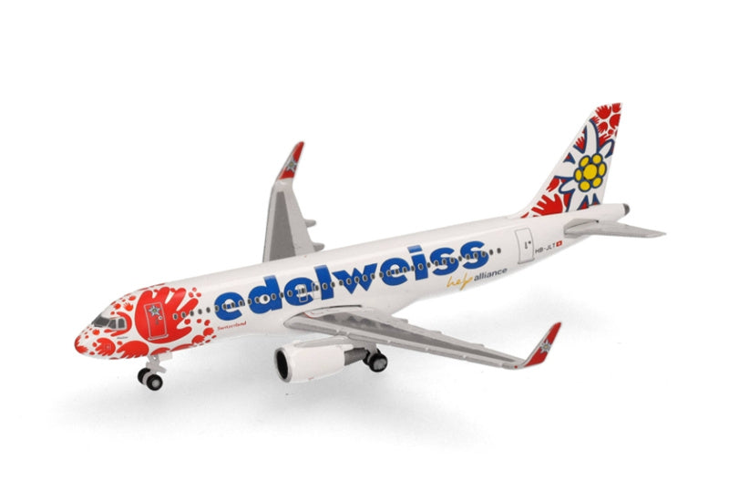 Herpa Edelweiss Air Airbus A320 HB-JLT 1:500 Diecast Model view 1