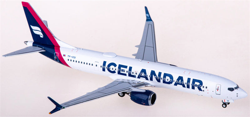 NGモデルズ アイスランド航空 ボーイング737 MAX 9 TF-ICD 1:400スケール 飛行機 組み立て済み旅客機モデル ディスプレイ