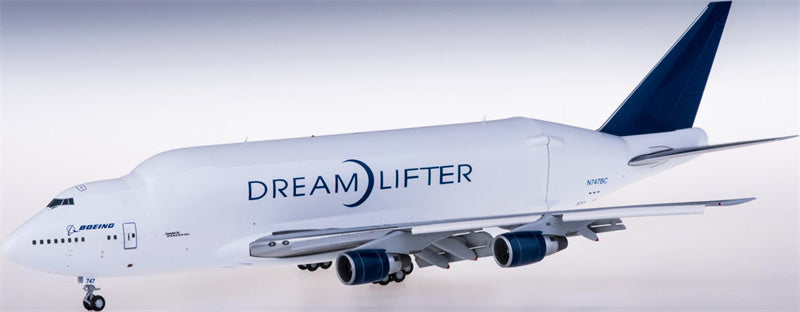 JC Wings Dreamlifter Boeing 747-400LCF N747BC Flaps Down 1:200 Diecast Model view 1