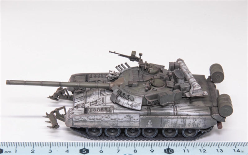 ARTISAN Russian T80U main battle snow w/ mine plow lot of modified parts and etchings 1:72 Tank Pre-built Model