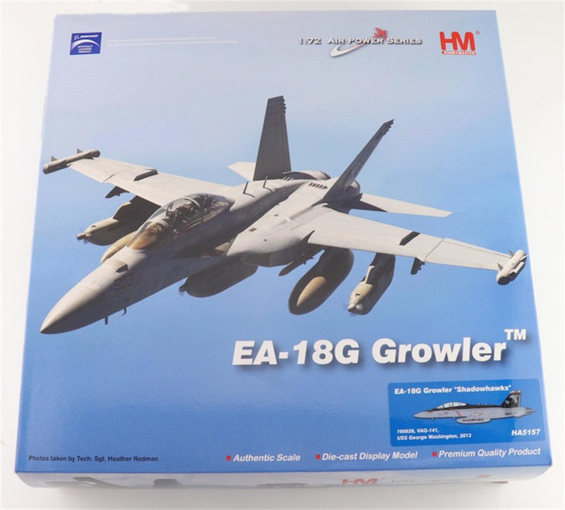 HOBBY MASTER E/A-18G Growler US Navy Shadowhawks 166928 VAQ-141 USS George 2013 1:72 Aircraft Pre-built Model