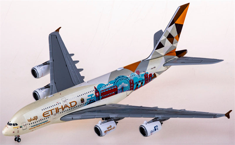 JC Wings Etihad Airways for Airbus A380 A6-APE 1:400 Airplane Pre-built  Airliner Model Display