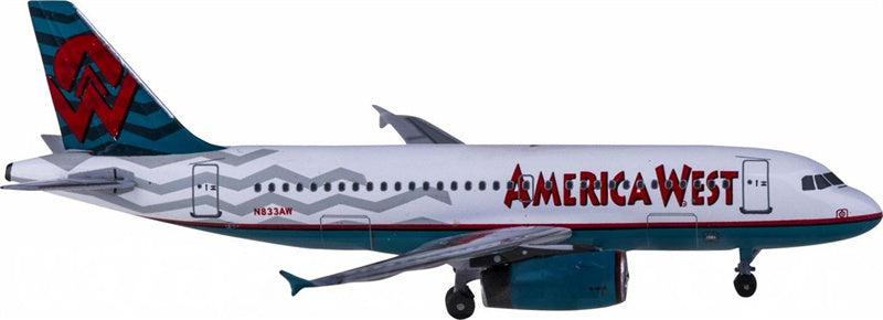 AeroClassics America West Airlines for Airbus A319 N833AW 1:400 Airplane Pre-built  Airliner Model Display