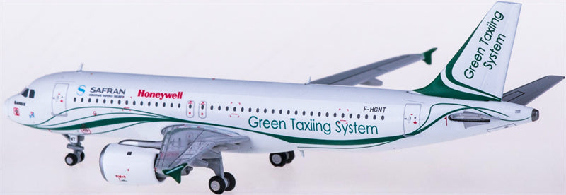 JC Wings Safran Airbus A320 F-HGNT Green Taxing System 1:400 Diecast Model view 4