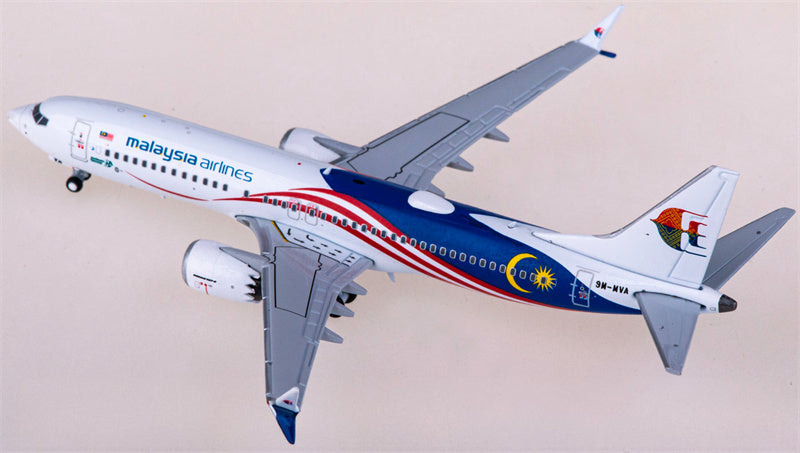 JC Wings Malaysia Airlines Boeing 737 MAX 8 9M-MVA 1:400 Diecast Model view 3
