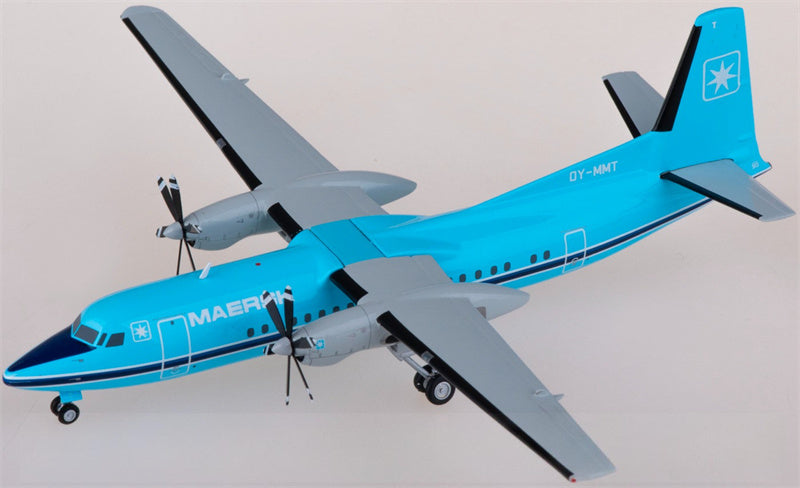 Herpa Maersk Air Fokker 50 OY-MMT 1:200 Aircraft Pre-built  Airliner Model Display