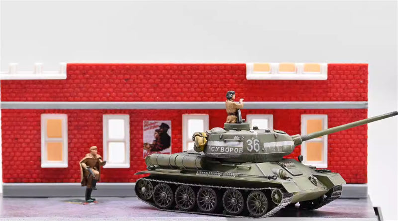 3R T-34 tank with Berlin Scens and figure #36 1:72 Tank Pre-built Model