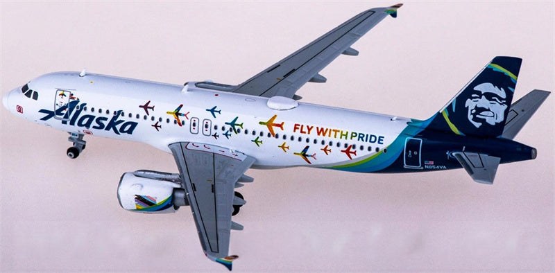 Geminijets Alaska Airlines Airbus A320 N854VA Fly With Pride 1:400 Diecast Model view 3