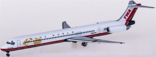 Herpa TWA for McDonnell Douglas MD-83 N984TW 1:500 Airplan Pre-built  Airliner Model Display