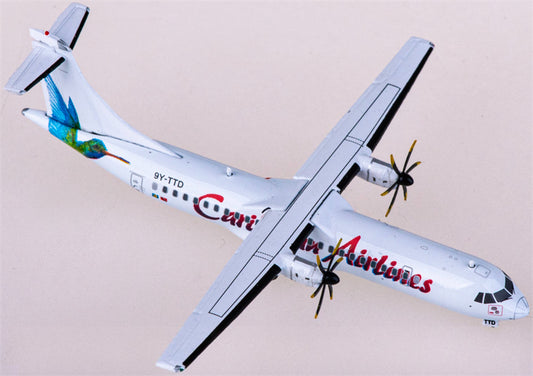 JC Wings Caribbean Airlines ATR-72 9Y-TTD 1:400 Diecast Model view 1