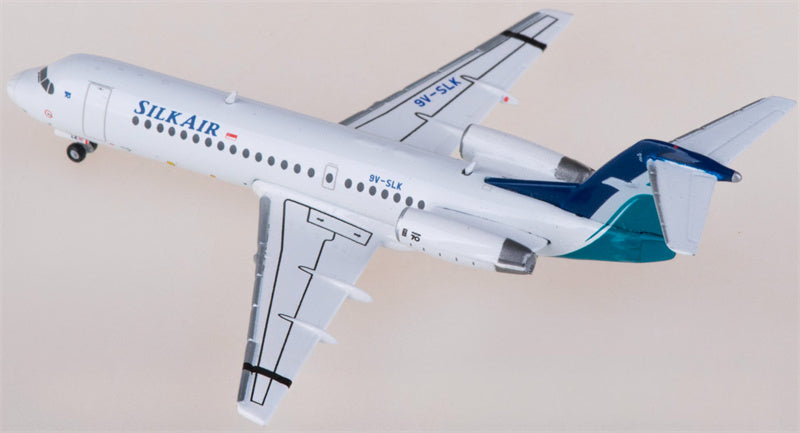 JC Wings SilkAir for Fokker 70 9V-SLK 1:400 Airplane Pre-built  Airliner Model Display
