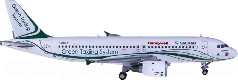 JC Wings Safran Airbus A320 F-HGNT Green Taxing System 1:400 Diecast Model view 3