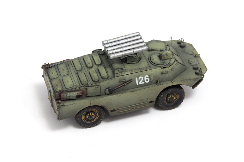 S-MODEL Soviet BRDM-2 126 Wheeled Combat Vehicle 9P148 Missile Launcher 1:72 Tank Pre-built Model