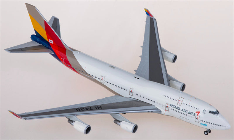 JC Wings Asiana for Boeing 747-400 HL7428 1:400 Airplane Pre-built  Airliner Model Display