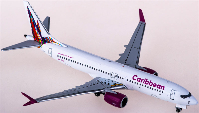 AeroClassics Caribbean Airlines Boeing 737 MAX 8 9Y-CAL 1:400 Diecast Model view 4