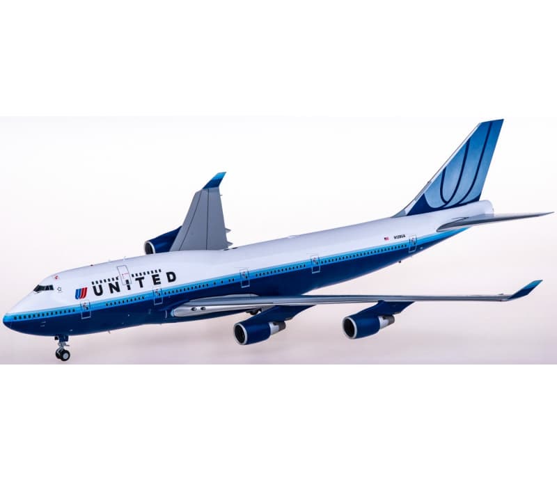 JC Wings United Airlines Boeing 747-400 N128UA 1:200 Aircraft Pre-built  Airliner Model Display