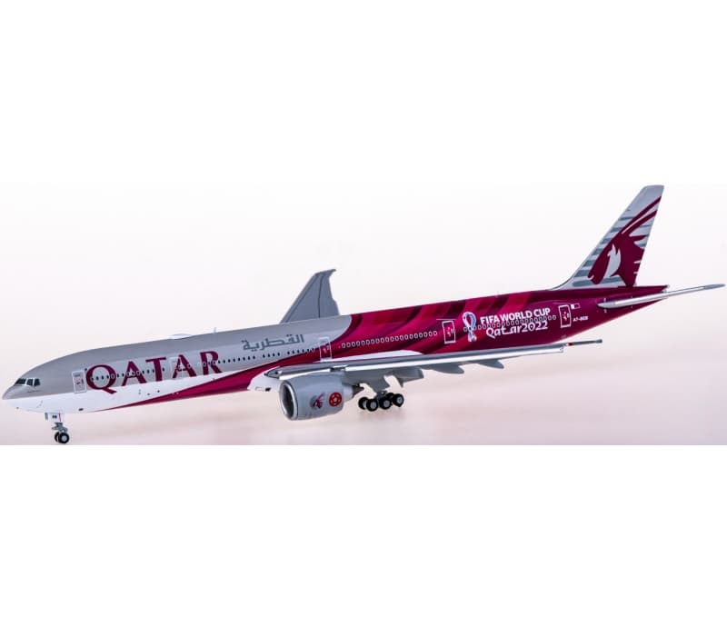 JC Wings Qatar Boeing 777-300ER A7-BEB Flaps down 1:400 Aircraft Pre-built  Airliner Model Display