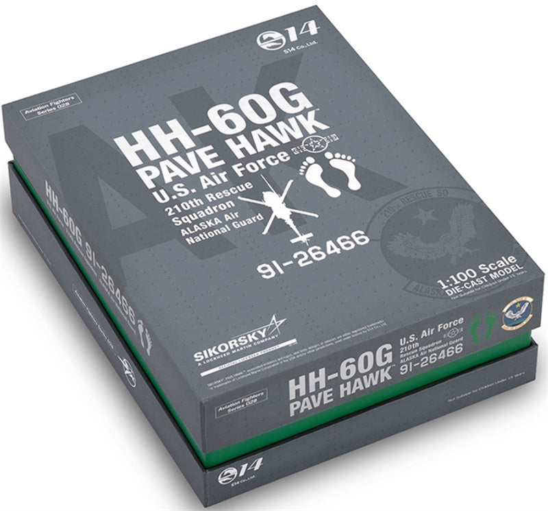 S14 HH-60G PAVE HAWK helicopter US Air Force 210th Rescue Squadron Alaska Air National Guard 91-26466 1:100 Aircraft Pre-built Model