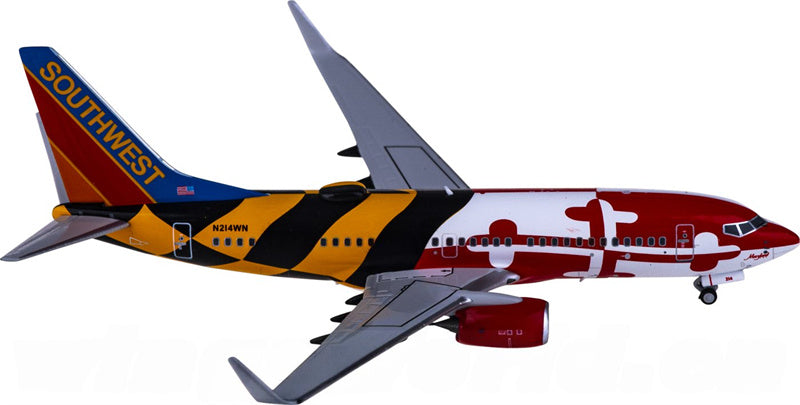 NG Models Southwest Airlines Boeing 737-700 N214WN 1:400 Diecast Model view 1