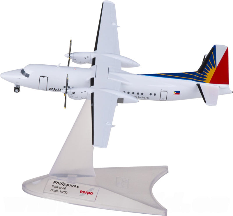 Herpa Philippine Airlines Fokker 50 PH-PRG 1:200 Diecast Model view 3