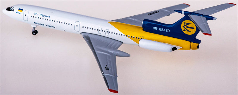 AeroClassics Air Ukraine for Tupolev Tu-154 UR-85460 1:400 Airplane Pre-built  Airliner Model Display