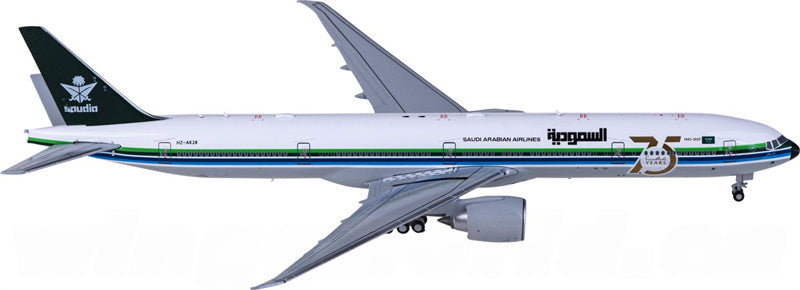 JC Wings Saudia Boeing 777-300ER HZ-AK28 75Years 1:400 Diecast Model view 4