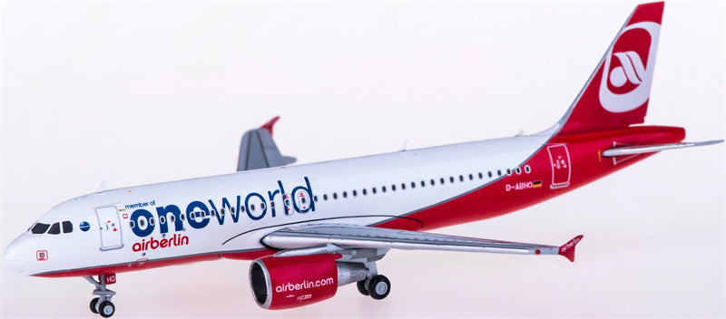 JC Wings Air Berlin Airbus A320 D-ABHO member of oneworld 1:400 Diecast Model view 1