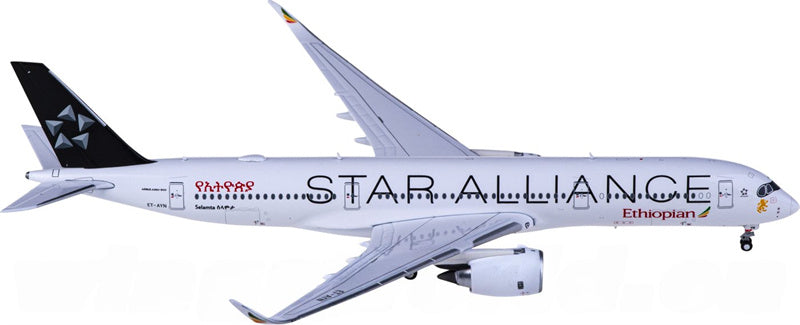 JC Wings Ethiopian Airlines Airbus A350-900XWB ET-AYN Star Alliance 1:400 Diecast Model view 3