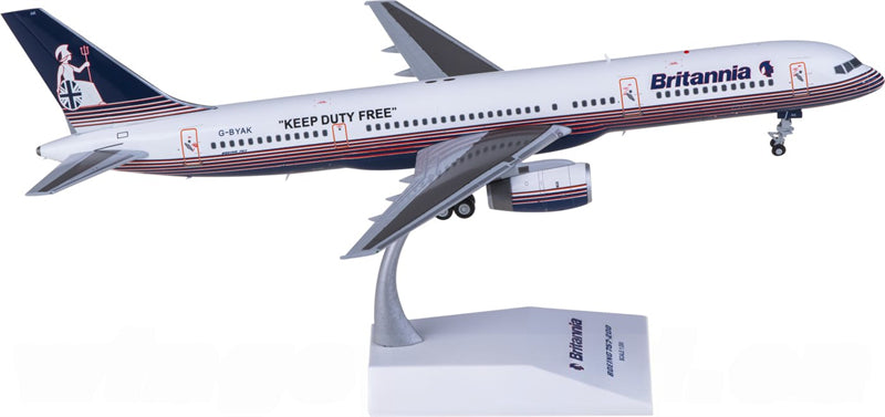 JC Wings Britannia for Boeing 757-200 G-BYAK 1:200 Airplane Pre-built Airliner Model Display